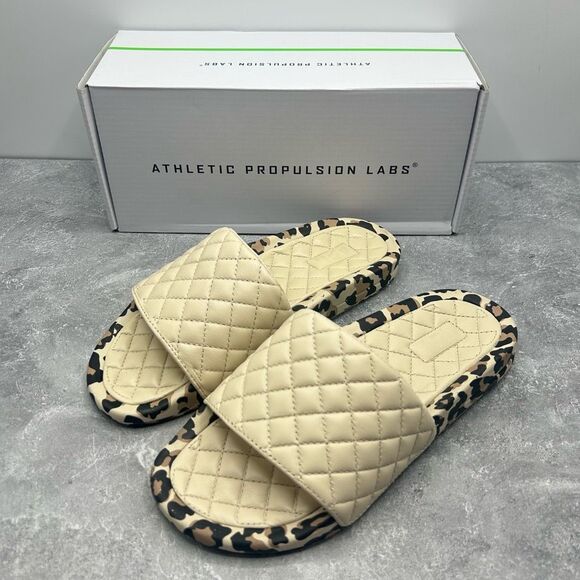 APL Athletic Propulsion Labs Lusso Leopard Slides Size 7 - Picture 1 of 13